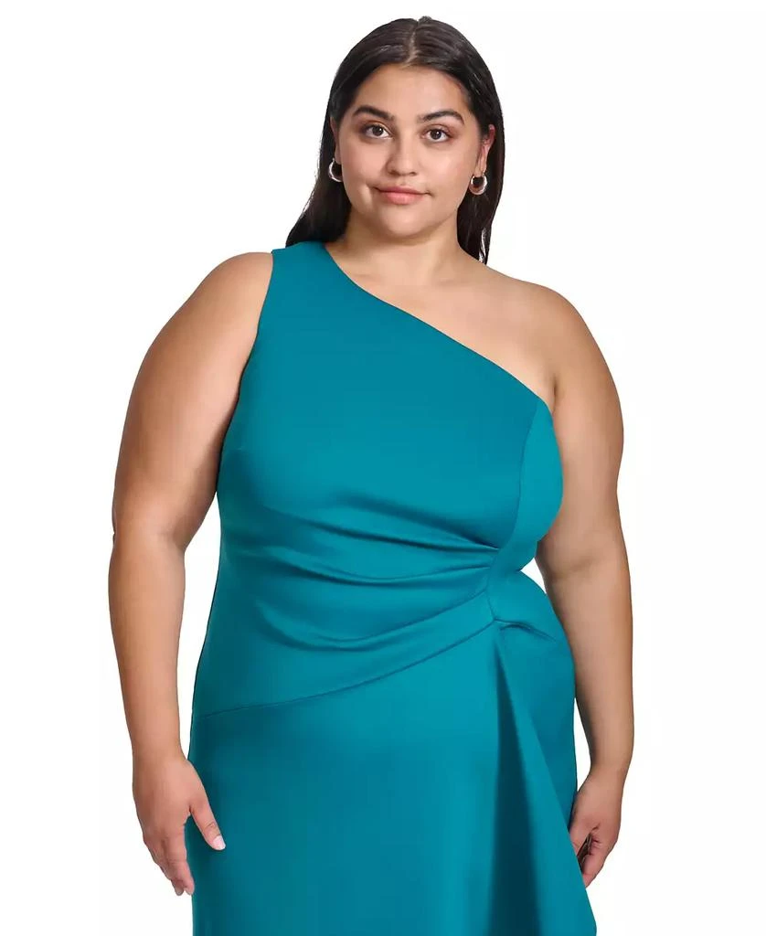 Eliza J Plus Size Ruched One-Shoulder Gown 4