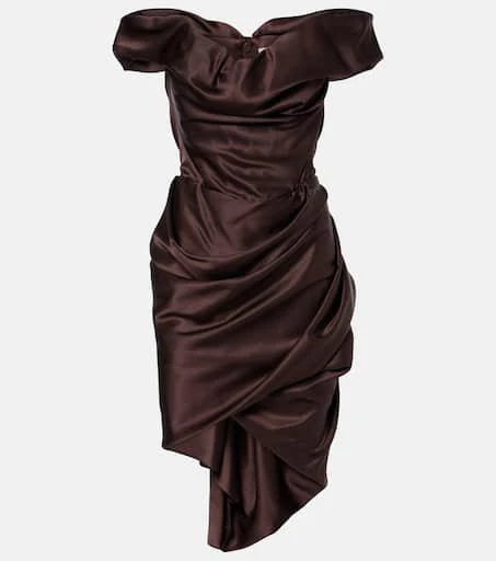 Vivienne Westwood Nova Cora asymmetric satin minidress 1