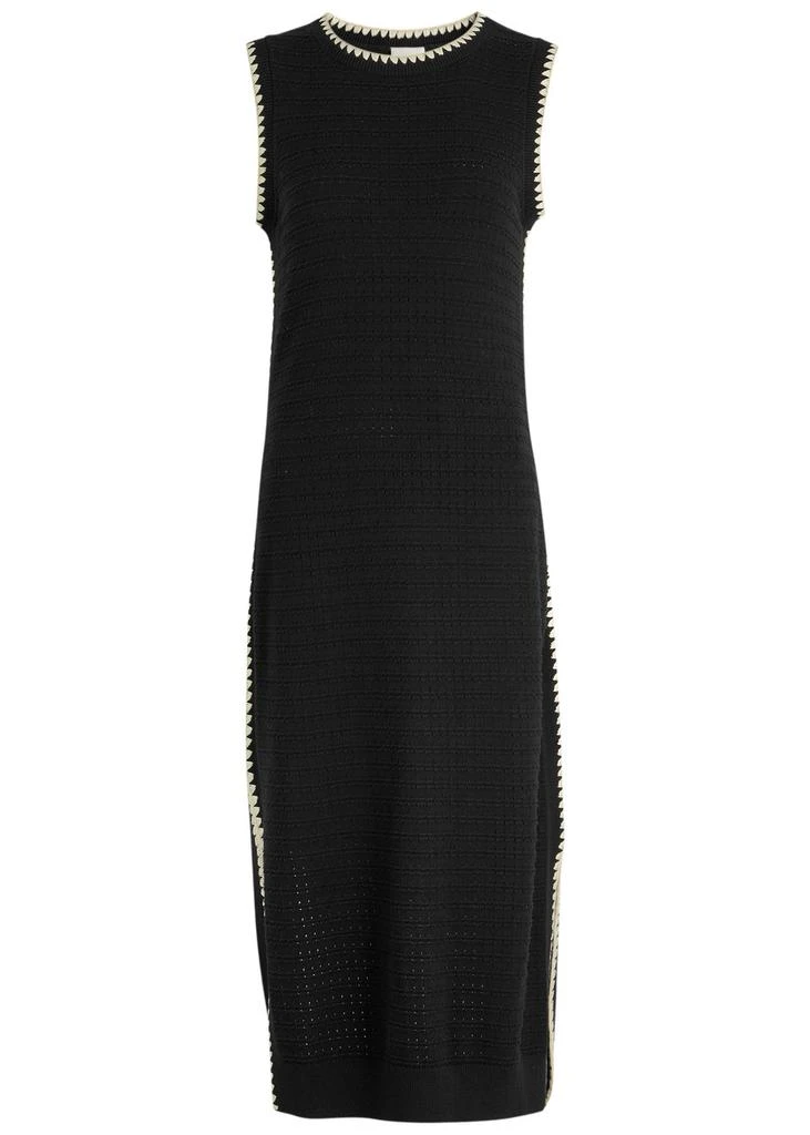 leigh pointelle knit midi dress Cillian Pointelle Knit Maxi Dress Black / M