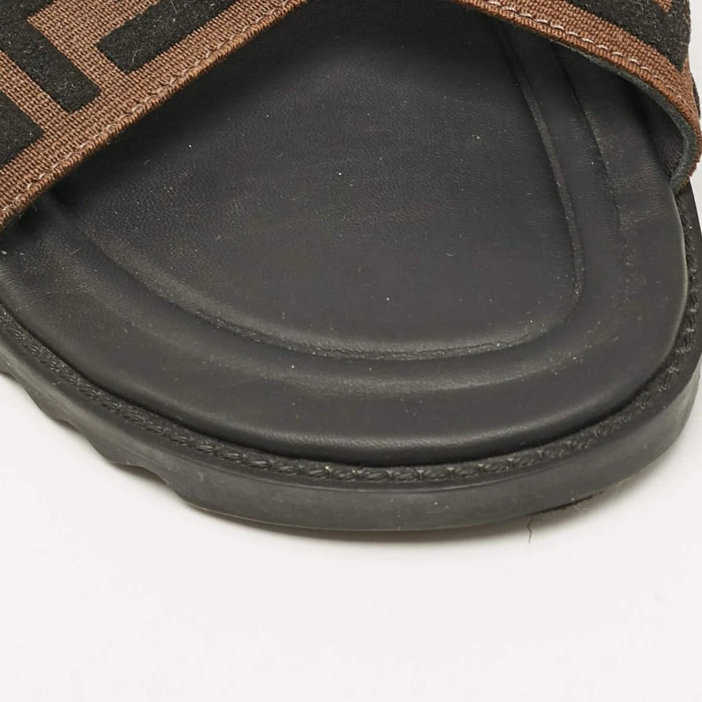 Fendi Fendi Brown/Black Zucca Canvas Crisscross Slide Sandals Size 42 7