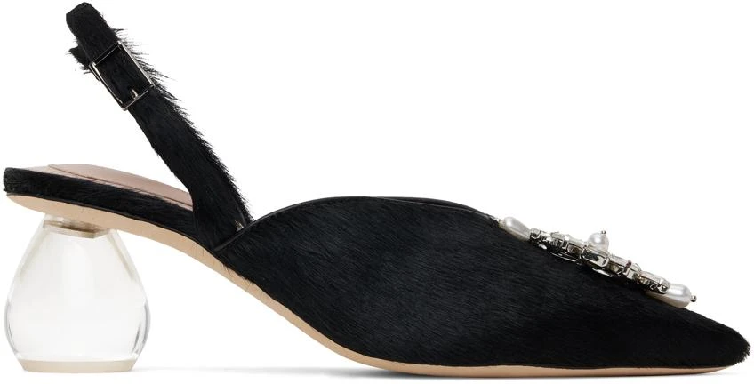 Simone Rocha Black Pointed Slingback Heels 1