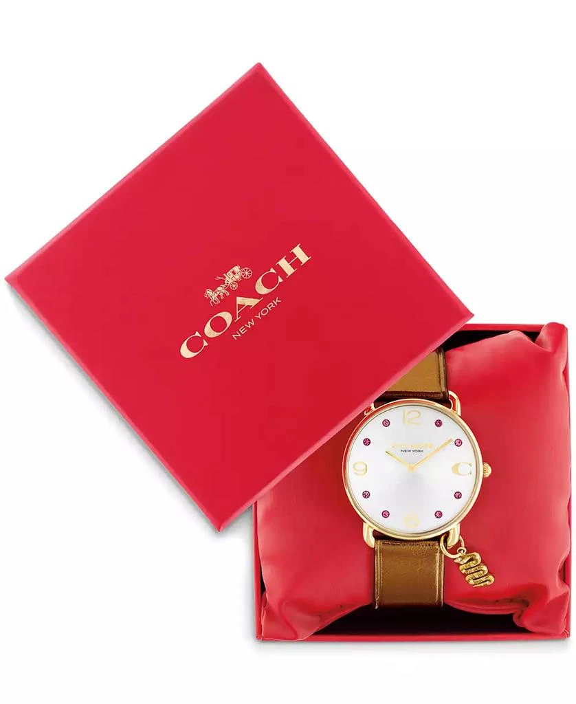 Coach Women's Elliot Lunar New Year Tan Leather Strap Watch 5