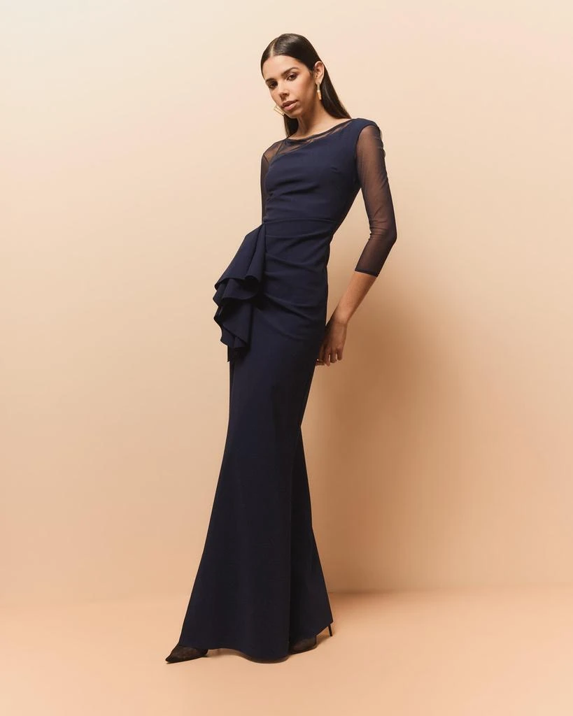 Chiara Boni Aroma Draped Illusion Gown 5