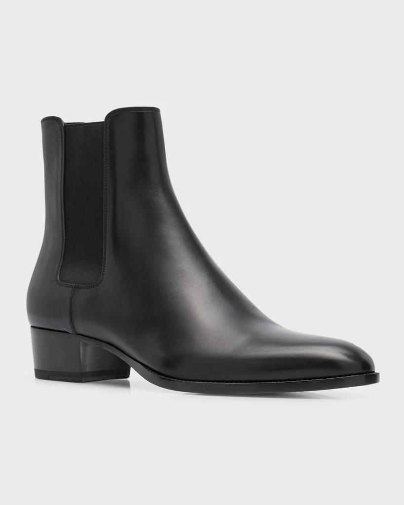 Yves Saint Laurent Men's Wyatt 40 Leather Chelsea Boots 3