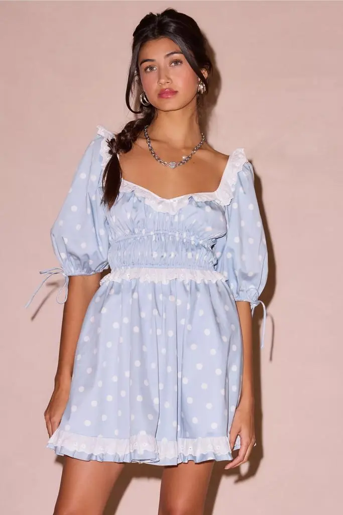 For Love & Lemons For Love & Lemons UO Exclusive Jackson Puff Sleeve Mini Dress