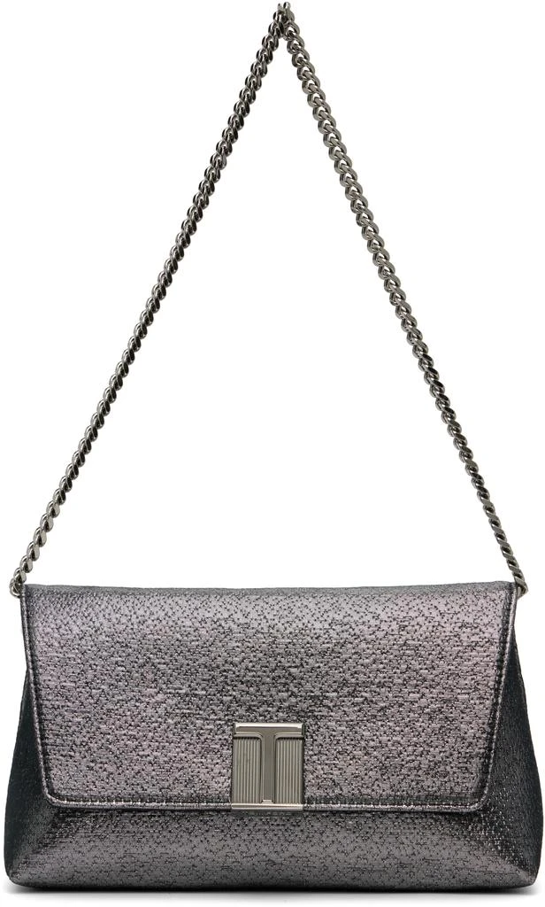 Tom Ford Gunmetal Mini Hammered-Effect Fabric Nobile Bag 1