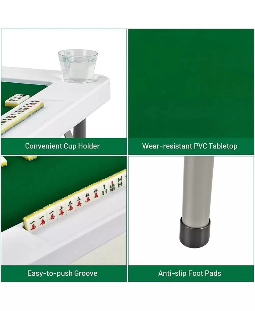 GOUUN 4-Player Mahjong Game Table with Iron Frame 6