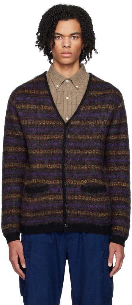 BEAMS PLUS Purple Fair Isle Cardigan 1