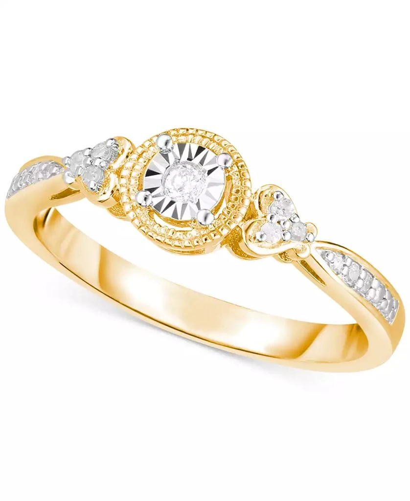 Macy's Diamond Promise Ring (1/10 ct. t.w.) in 14k Gold-Plated Sterling Silver 1