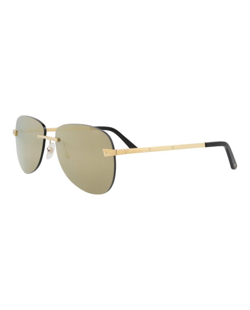 Cartier Aviator-Frame Metal Sunglasses