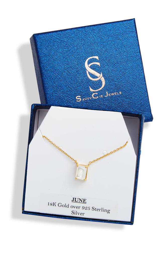 Savvy Cie Jewels Vermeil Birthstone Necklace