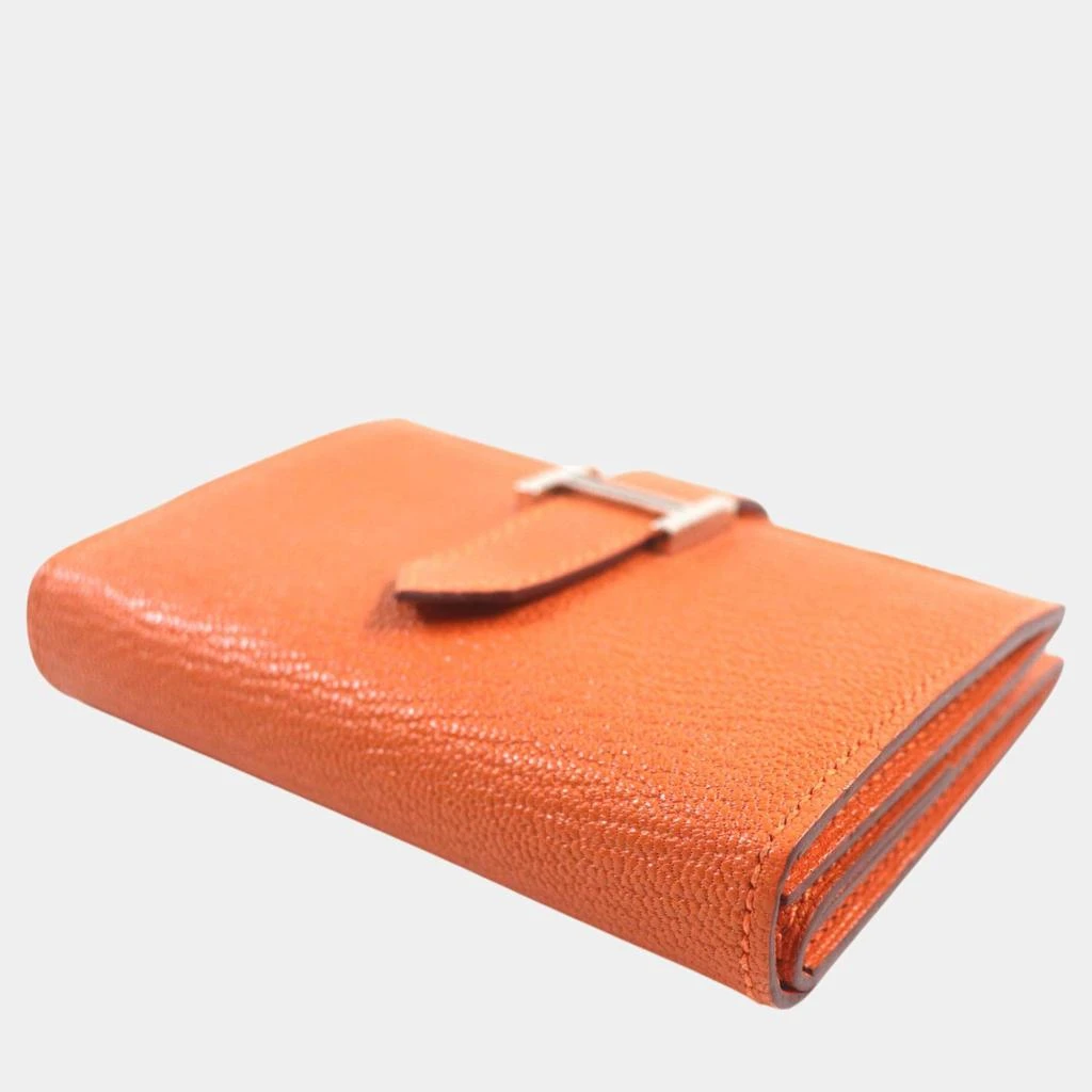 Hermes Hermes Bearn Mini Orange Bi-fold Wallet 4
