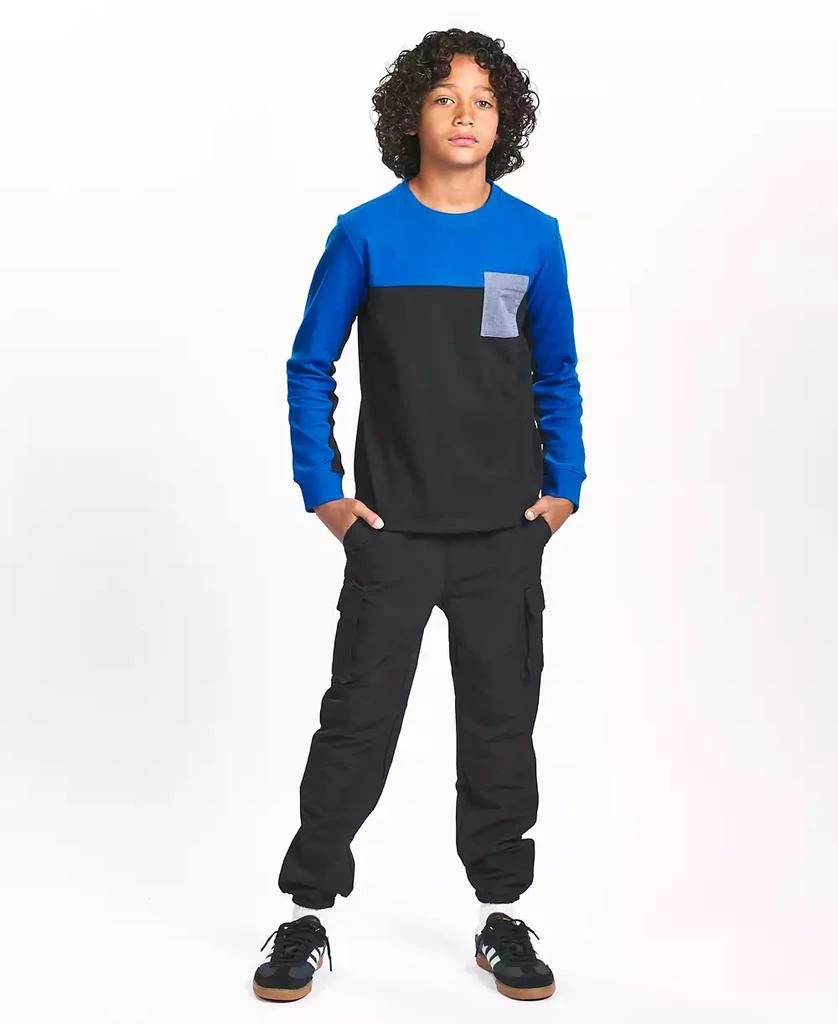 Sovereign Code Big Boys Textured Color Blocked Long Sleeve Tee 4
