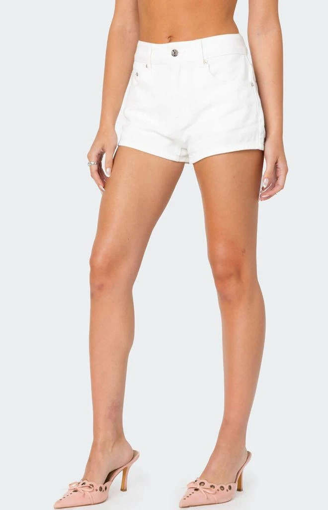 Edikted Bow Pocket Washed Denim Shorts 3