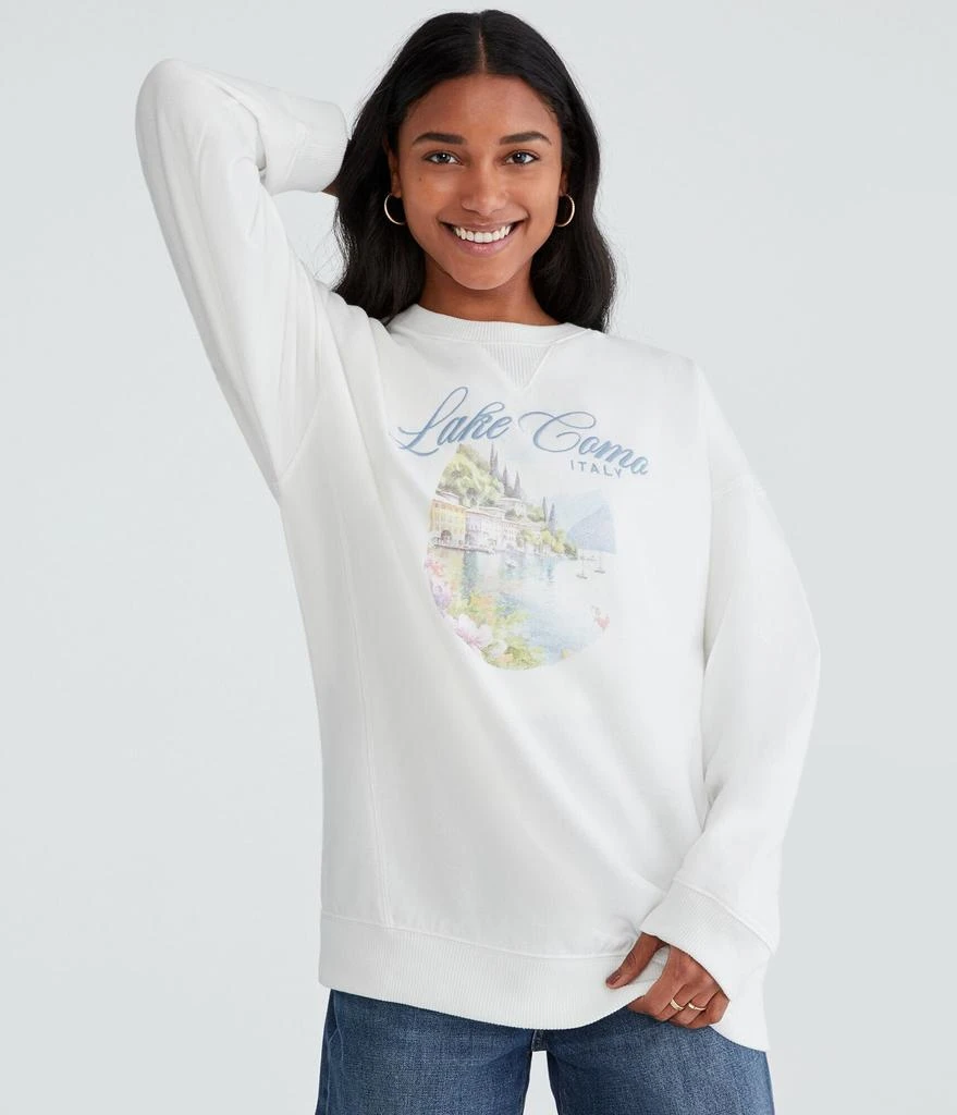 Aeropostale Lake Como Oversized Crew Sweatshirt 1