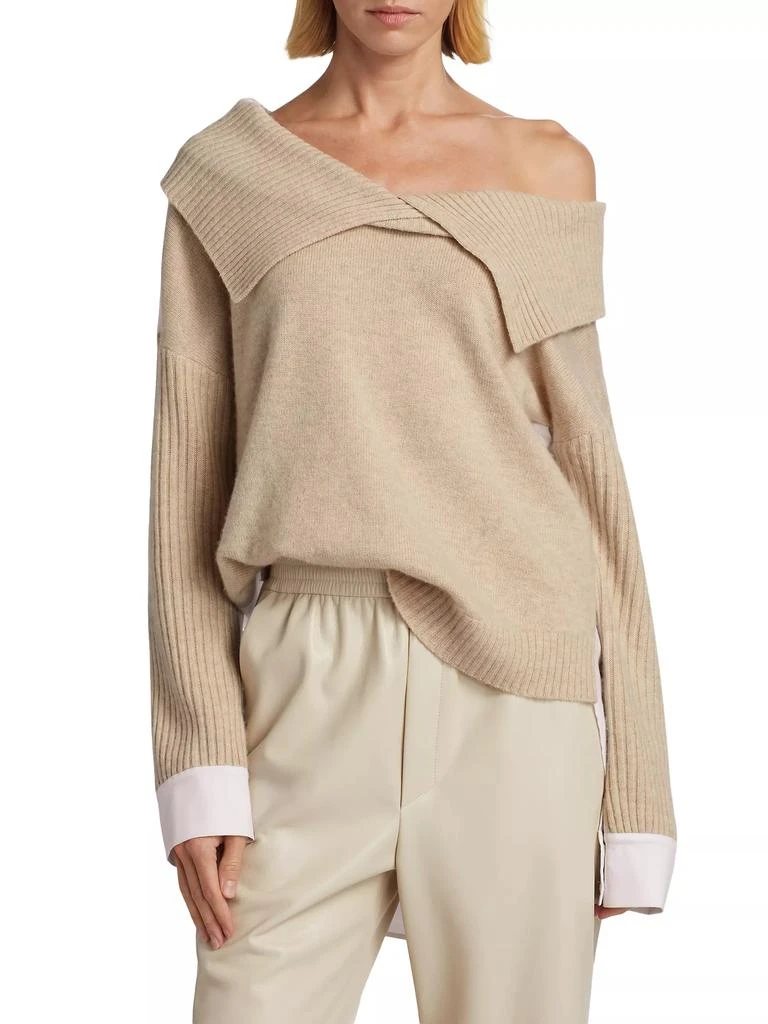 Naadam Wool-Cashmere Hybrid Off-The-Shoulder Sweater 3