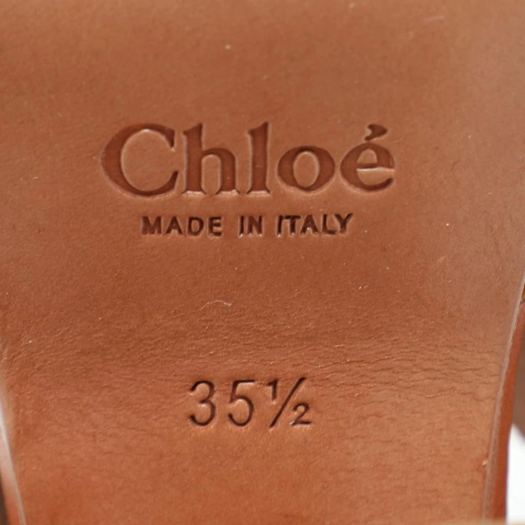 Chloé Chloe Brown Leather Platform Ankle Strap Sandals Size 35.5 9