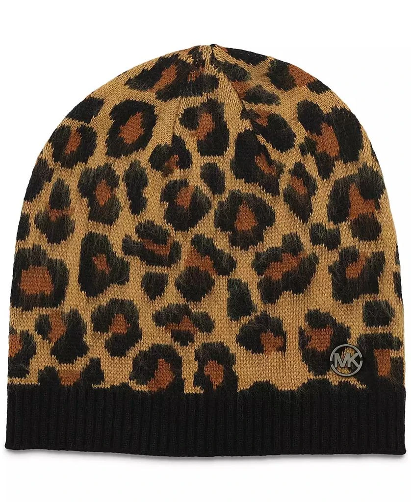 Michael Kors Women's Brushed Three Color Leopard Beanie 1