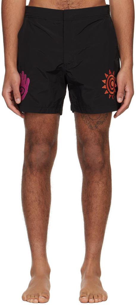 Double Rainbouu Black Under The Sun Pool Shark Swim Shorts