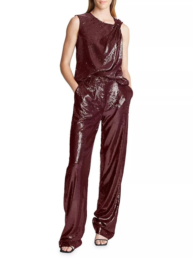 HALSTON Kimberly Mid-Rise Sequin Pants 2
