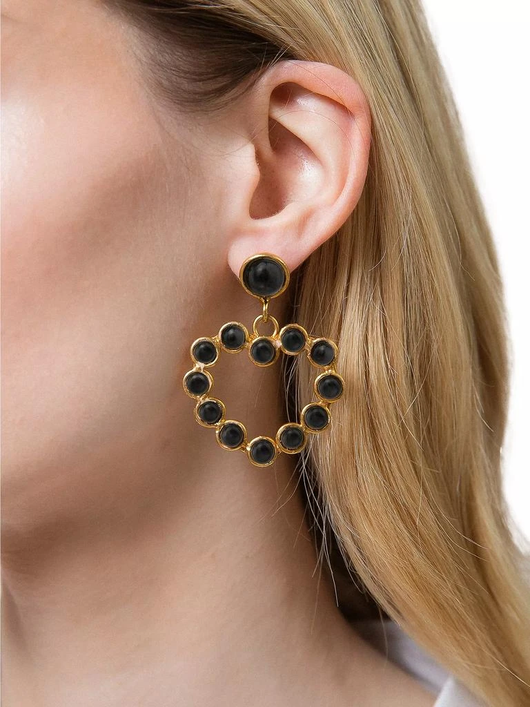 Sylvia Toledano Love 22K-Gold-Plated &amp; Onyx Drop Earrings 2