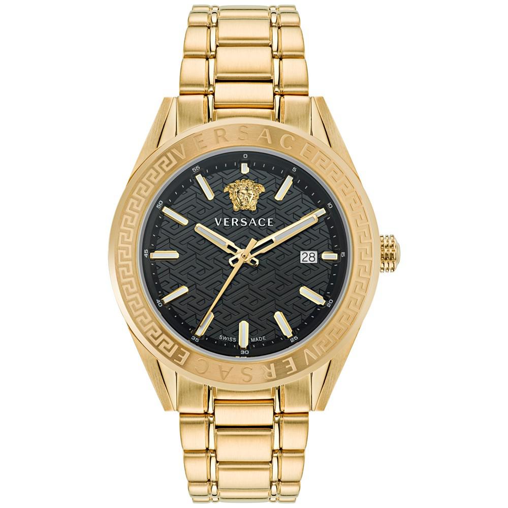 Versace Men's Swiss V-Code Gold Ion Plated Bracelet Watch 42mm