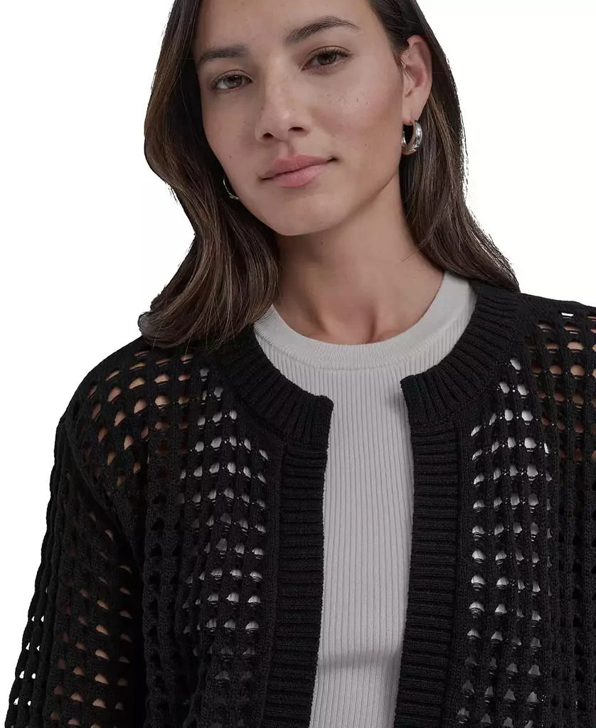 DKNY Petite Open-Stitch Cardigan 4
