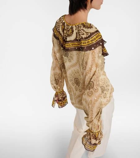 ETRO Ruffled paisley silk-blend blouse 6