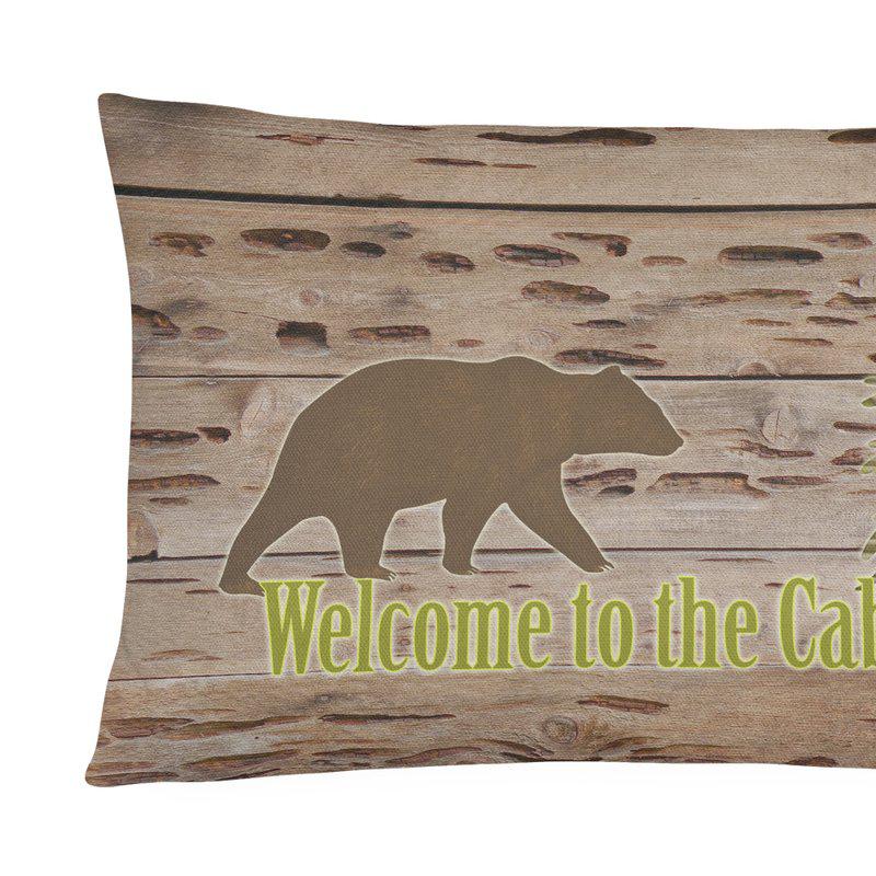 Caroline's Treasures 12 in x 16 in  Outdoor Throw Pillow Welcome to the Cabin Canvas Fabric Decorative Pillow