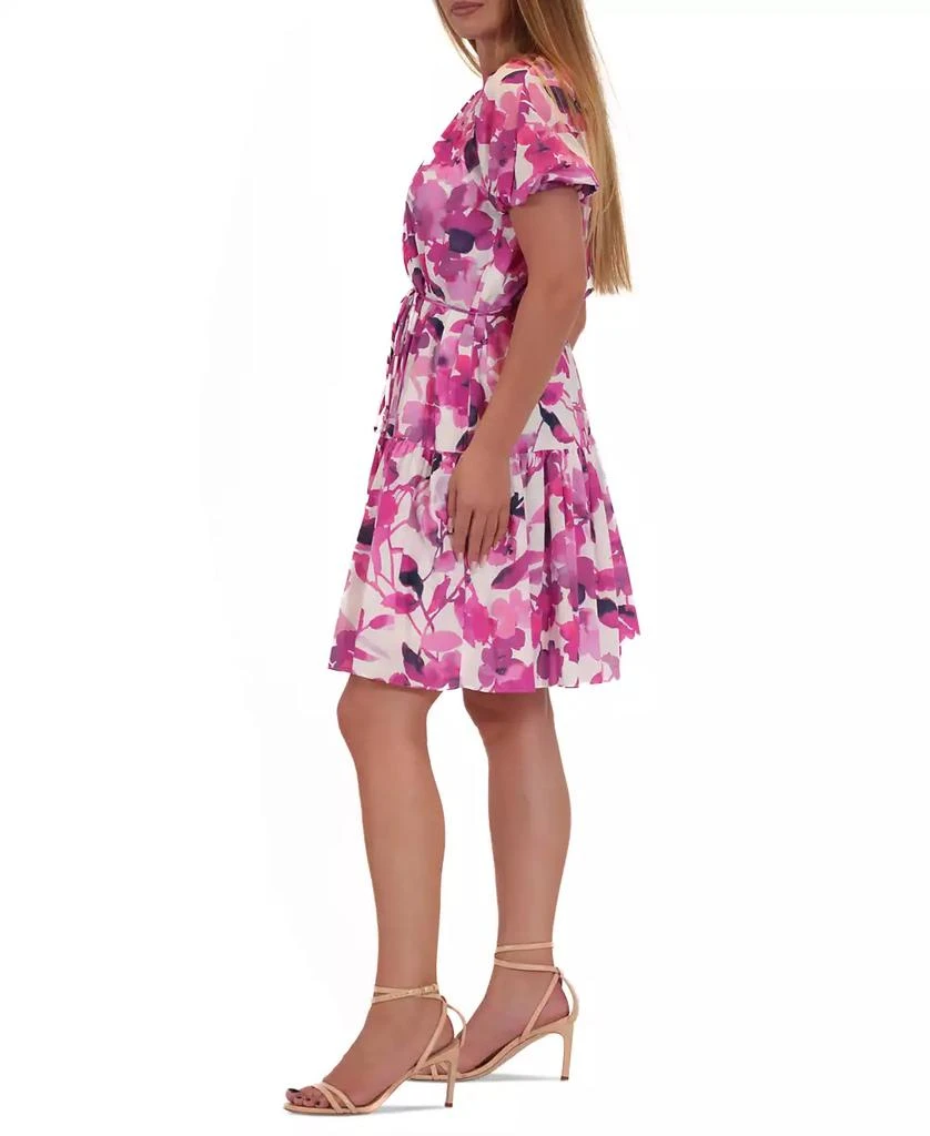 julia jordan Woman's Floral-Print Split-Neck Tie-Waist Dress - Dresses & Skirts - Free Shipping - BeyondStyle julia jordan Woman's Floral-Print Split-Neck Tie-Waist Dress - Dresses & Skirts - Free Shipping - BeyondStyle