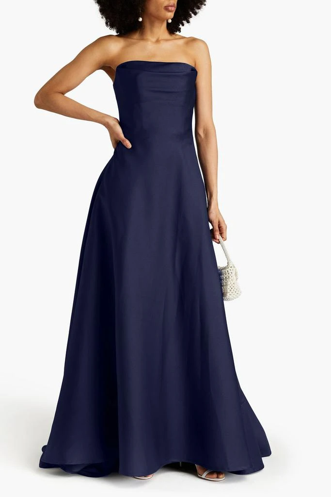 REEM ACRA Strapless mikado-piqué gown 2