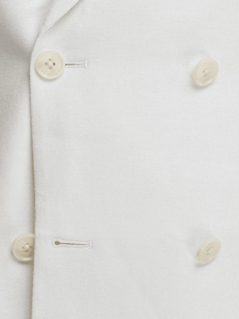 Paul Fredrick Linen Blend Double Breasted Peak Lapel Suit Jacket 5