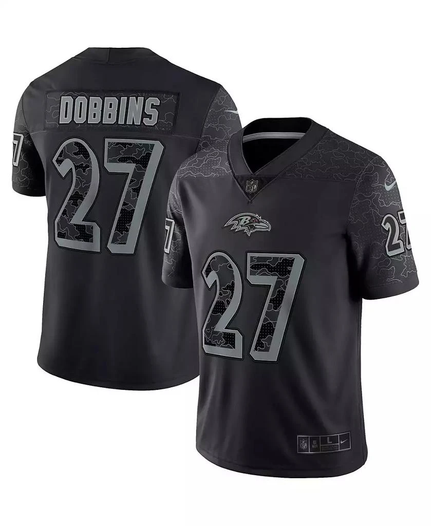 NIKE Men's J.K. Dobbins Black Baltimore Ravens Reflective Limited Jersey 1