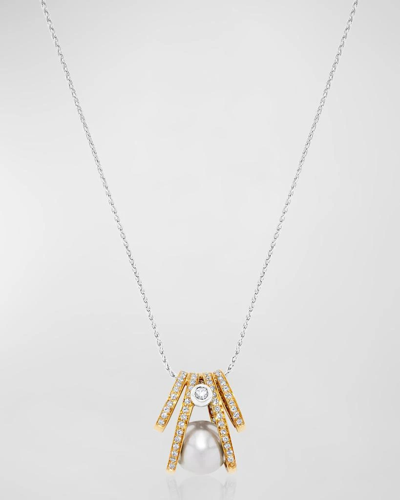 Andreoli 18K White and Rose Gold South Sea Pearl Necklace with Diamonds 1