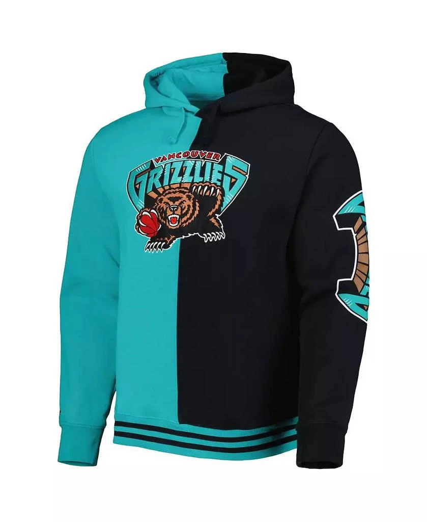 Mitchell & Ness Men's Turquoise, Black Vancouver Grizzlies Hardwood Classics Split Pullover Hoodie 3