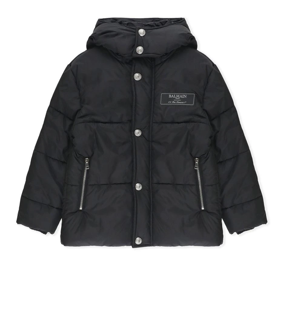 Balmain Balmain Kids Hooded Quilted Puffer Jacket 1