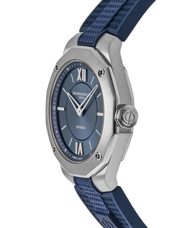Baume & Mercier Baume & Mercier Riviera Blue Dial Rubber Strap Women's Watch 10689 3