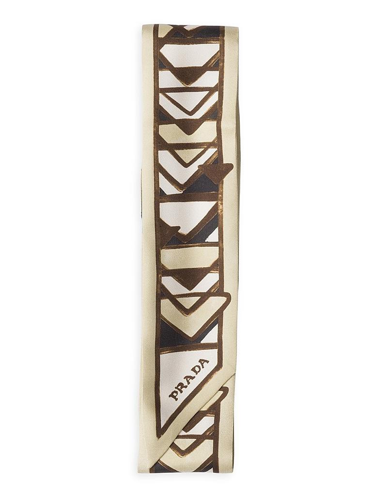 Prada Skinny Printed Silk Twill Rectangular Scarf - Scarves