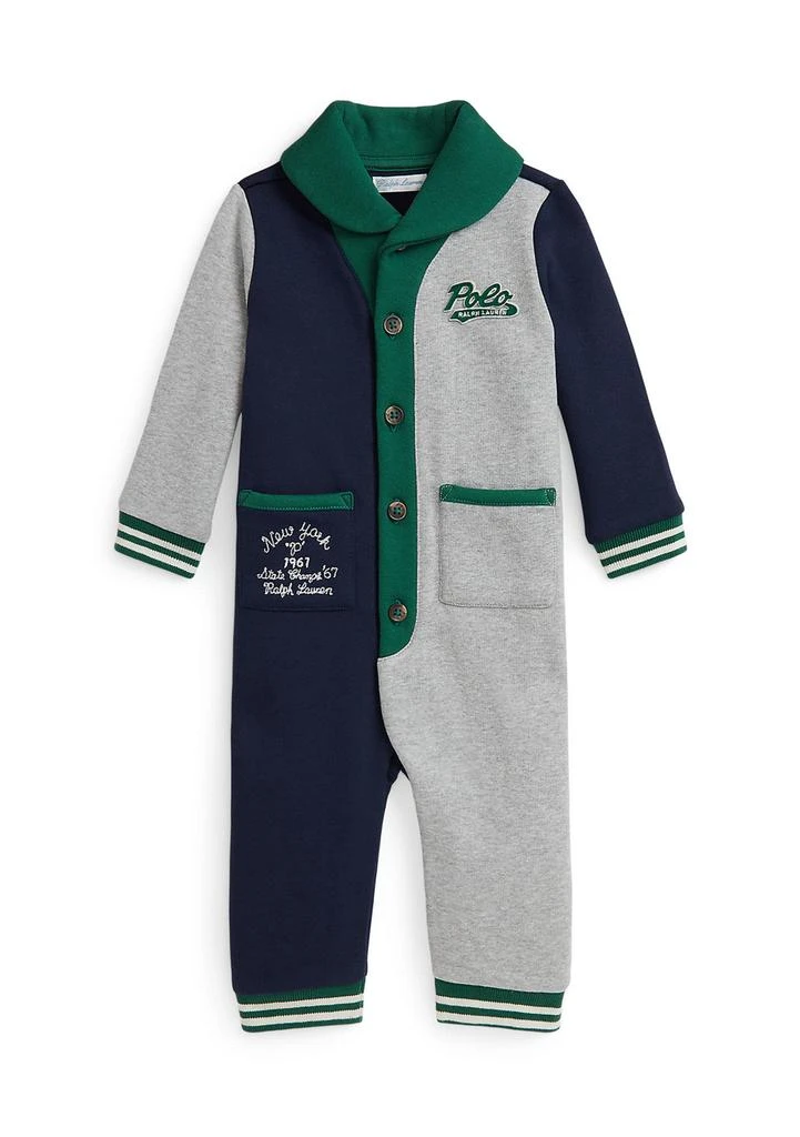 Ralph Lauren Baby Boys Logo Color Blocked Fleece Coverall