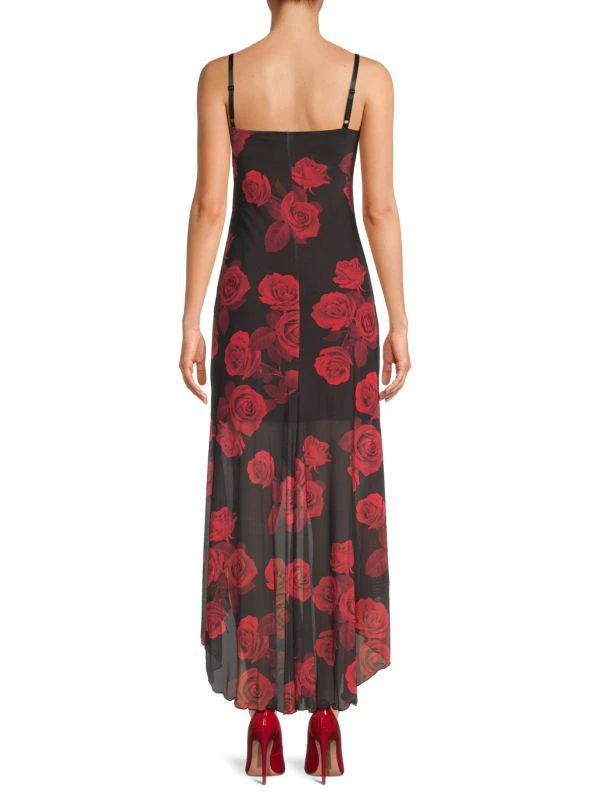 Bebe Floral High Low Sheath Midi Dress 2