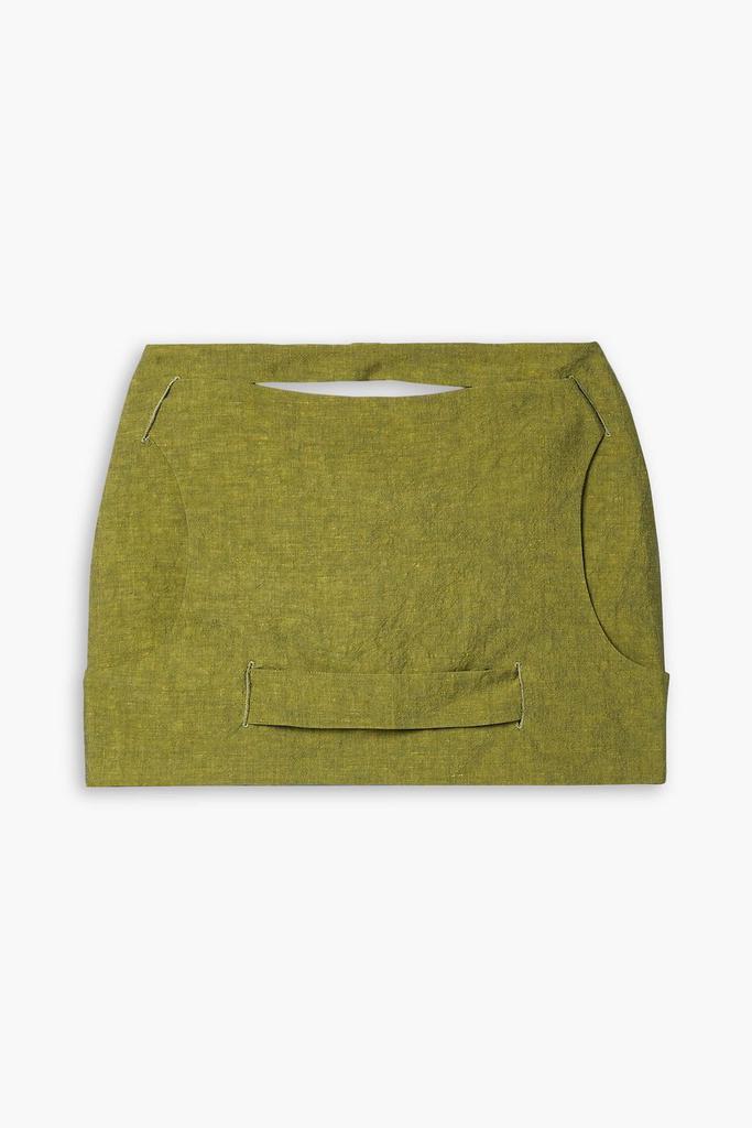 GAUGE81 Valka cutout linen and cotton-blend canvas mini skirt