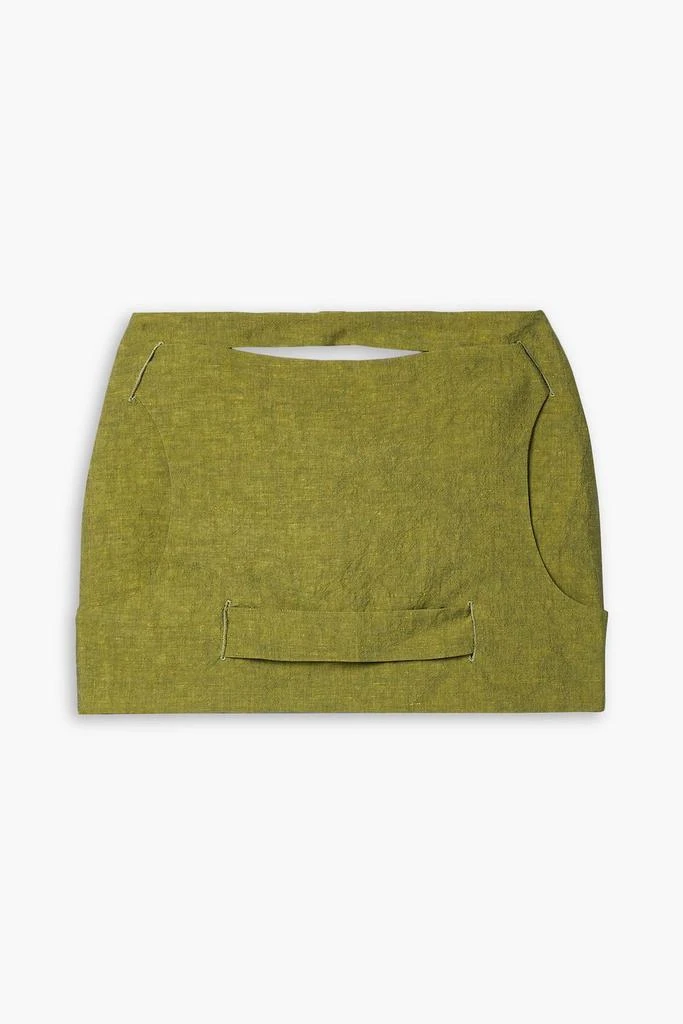 GAUGE81 Valka cutout linen and cotton-blend canvas mini skirt 1