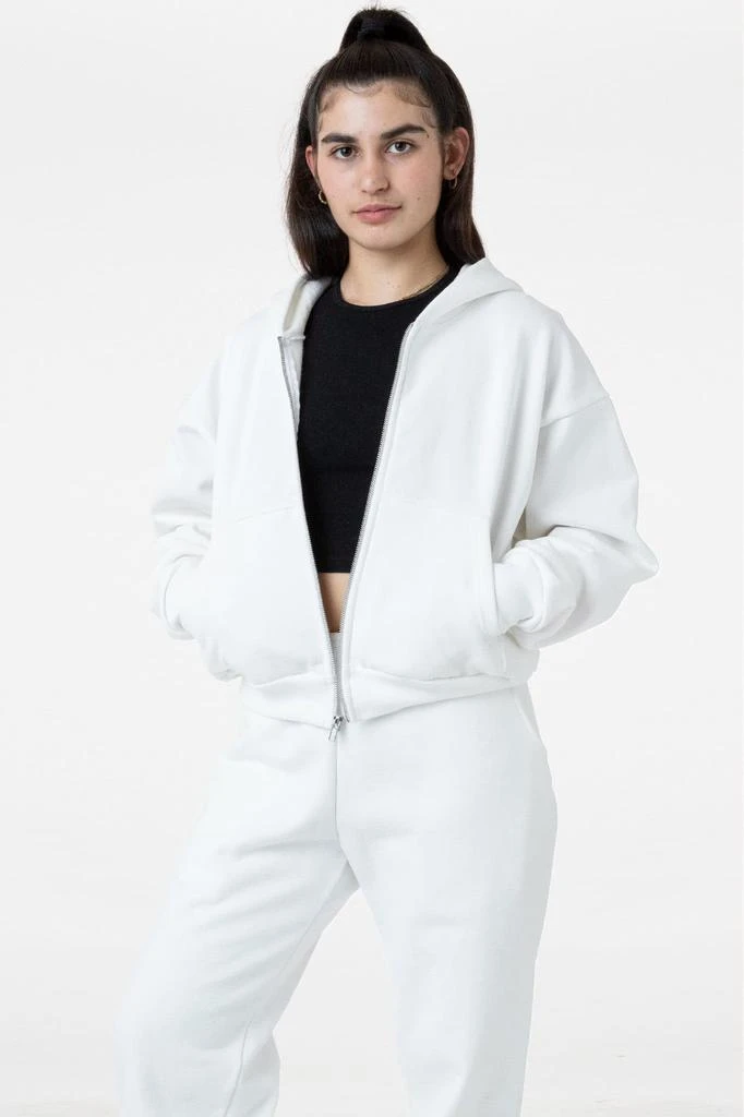 Los Angeles Apparel HF16 - Heavy Fleece Cropped Zip-Up Hoodie (Piece Dye) 4