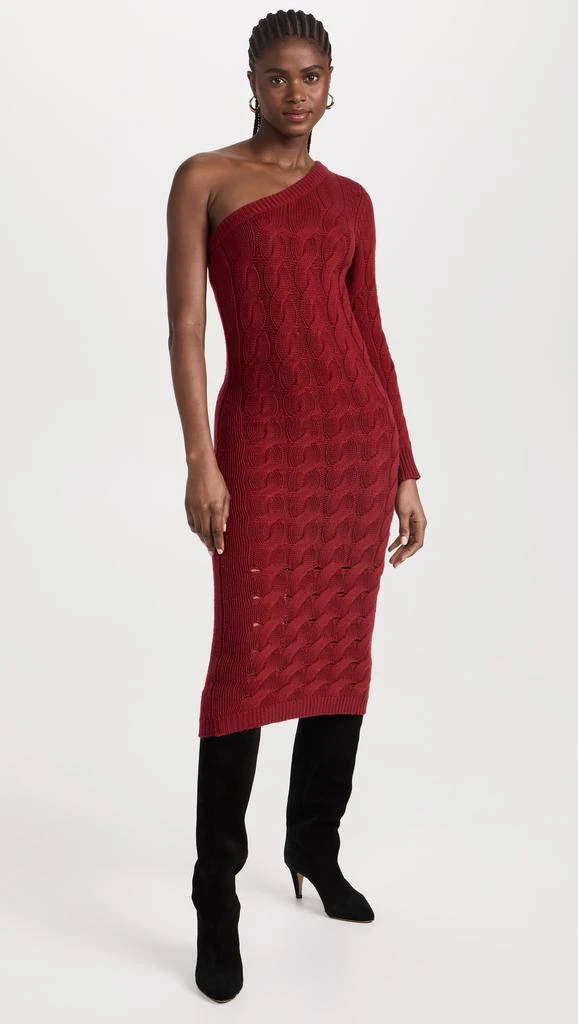 Naadam Wool Cashmere Statement Cable Asymmetrical Dress 1