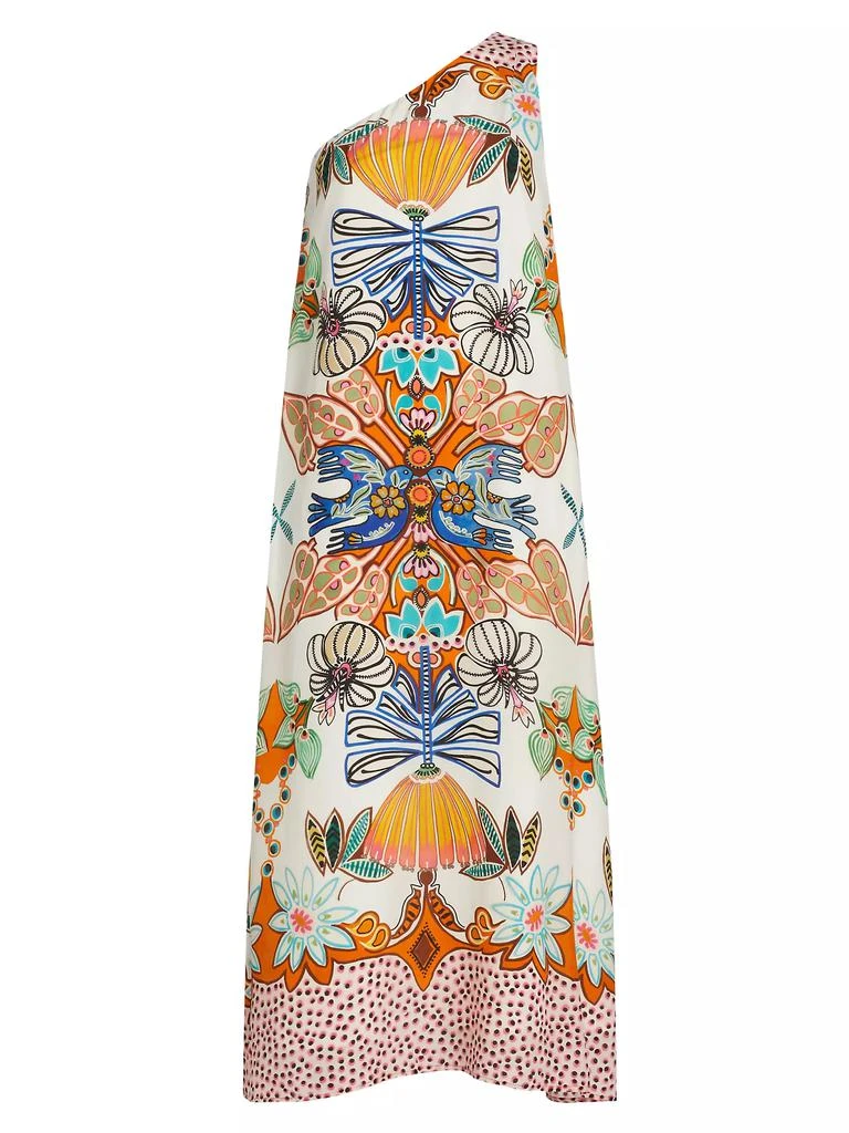 Marie Oliver Jae Graphic Silk One-Shoulder Maxi Dress 1