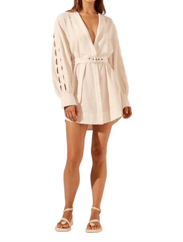 Shona Joy JULIETA SCALLOP CUT OUT SHIRT DRESS