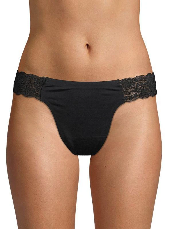Ava & Aiden Stretch Lace Trimmed Thongs 1