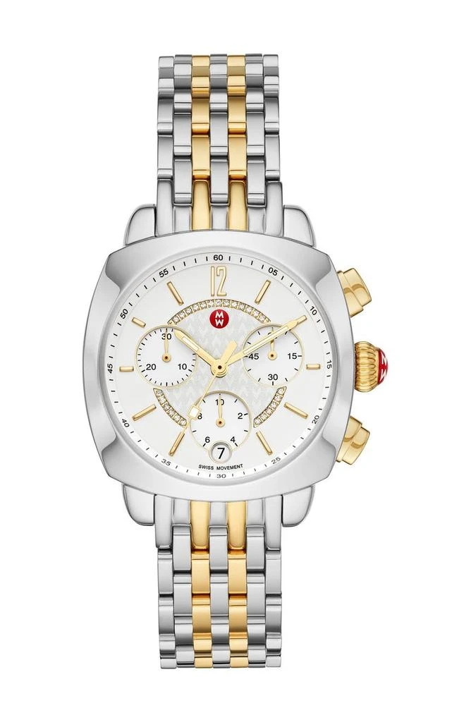 Michele Women's Ascalon Diamond Two-Tone Bracelet Watch, 34mm x 41mm - 0.05 ctw 4