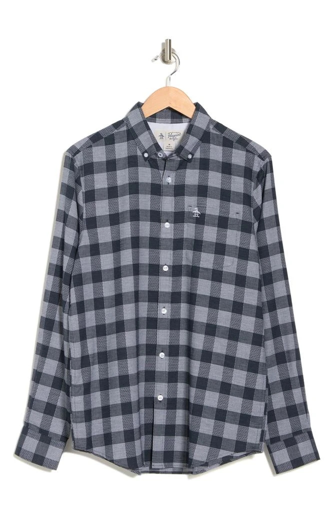 Original Penguin Long Sleeve Dobby Plaid Button-Up Shirt 3