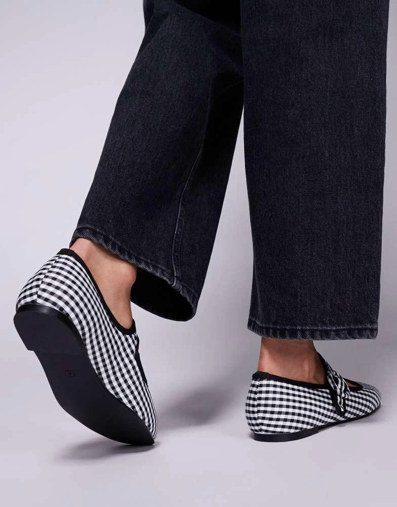 Public Desire Public Desire Griffin mary jane ballet flats in gingham 2
